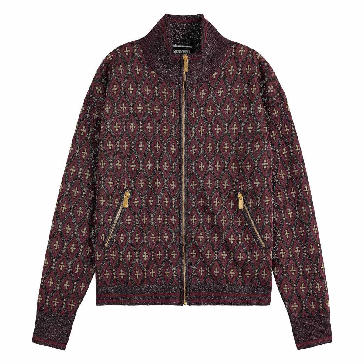 Scotch & Soda Jacquard Knitted Zip-Through Jacket